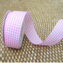 Gingham ribbon - 25mm - pink - large check
