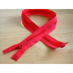 chunky zip - open end - 85cm -red