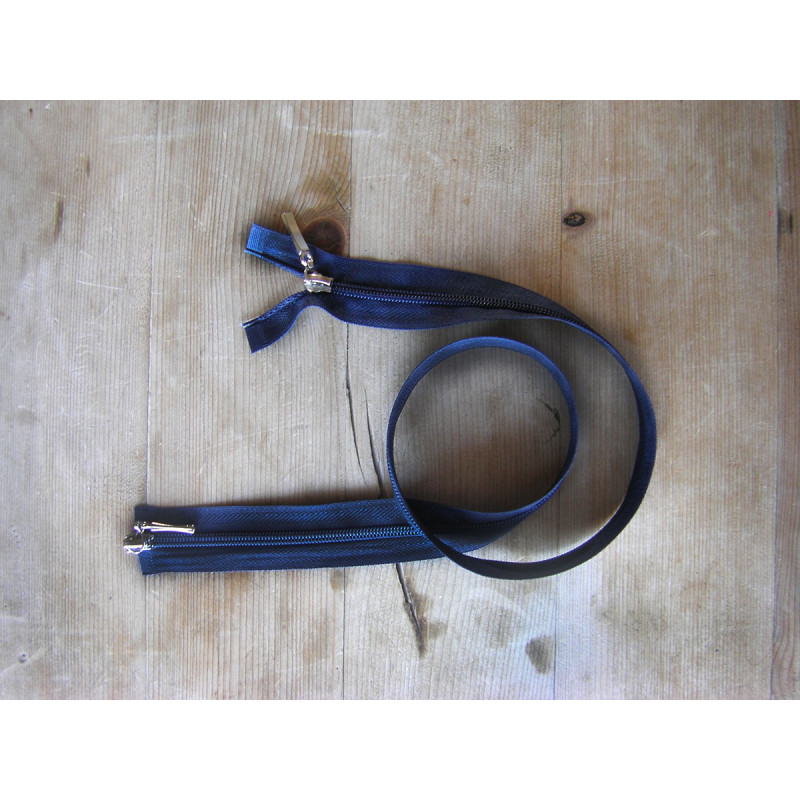 double slider zip - black - 45 cm