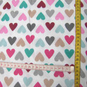 Colorful Hearts  - 100% Cotton canvas