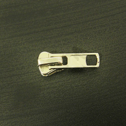zip slider-chunky- size 5 - silver - straight puller