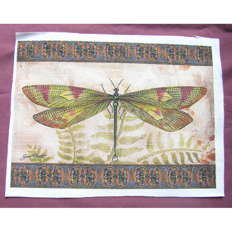  Fabric Panel - Vintage dragonfly