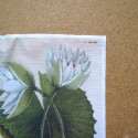  Ready Fabric Panel - Water Lily in Botanical  style