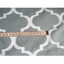 Organic panama fabric - Moroccan Quatrefoil  - grey&whitte