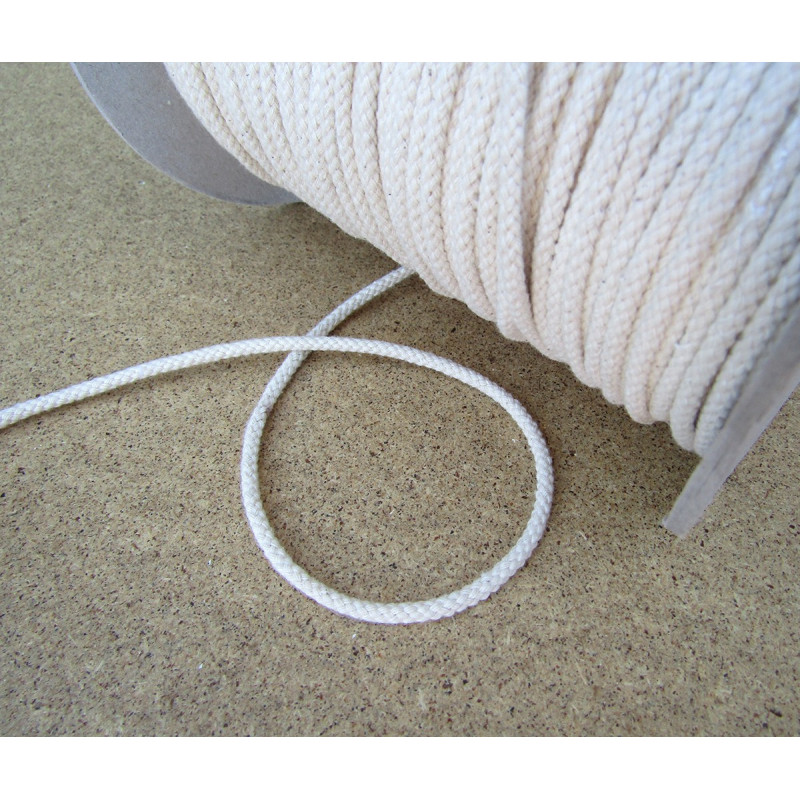 Braided Cotton Cord 4mm - off white