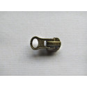 zip slider round puller metal- size 5 - antique brass 