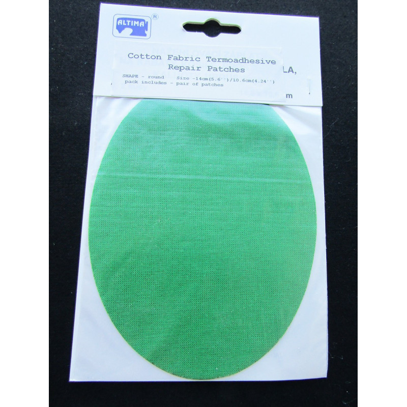 Iron-on cotton elbow patches - green