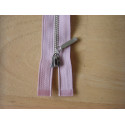 metal zip - pale pink -50cm -Nickel 
