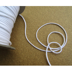 Braided Cotton Cord 4mm - white - 100m