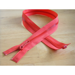 chunky zip - open end - 65cm - light red