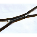 double slider metal zip - black - silver 75cm - flat puller