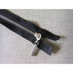 metal zip - black 5 - Nickel decorative puller - 70cm 