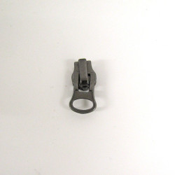 zip slider-metal- size 8 - silver round puller