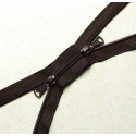 double slider zip - brown  - plastic coil zip - 130cm long