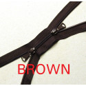 double slider zip - brown  - plastic coil zip - 130cm long
