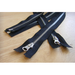 metal zip - black 5 - Nickel - length from 45cm to 85cm 