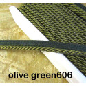 Twisted flanged rope  piping cord 7mm - olive 606