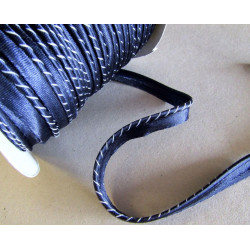 Flanged fabric piping cord - two-color - navy&white