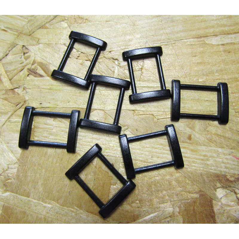 Rectangle Metal D ring / connector - 20mm - black