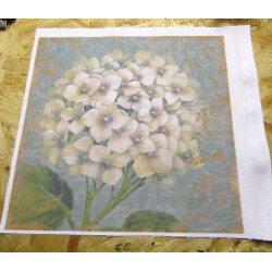  Fabric Panel - Hydrangea Flower in blue- large