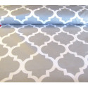 Waterproof fabric -  Moroccan Quatrefoil - grey