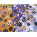 SUGAR SKULLS - purple batik - 100% Cotton