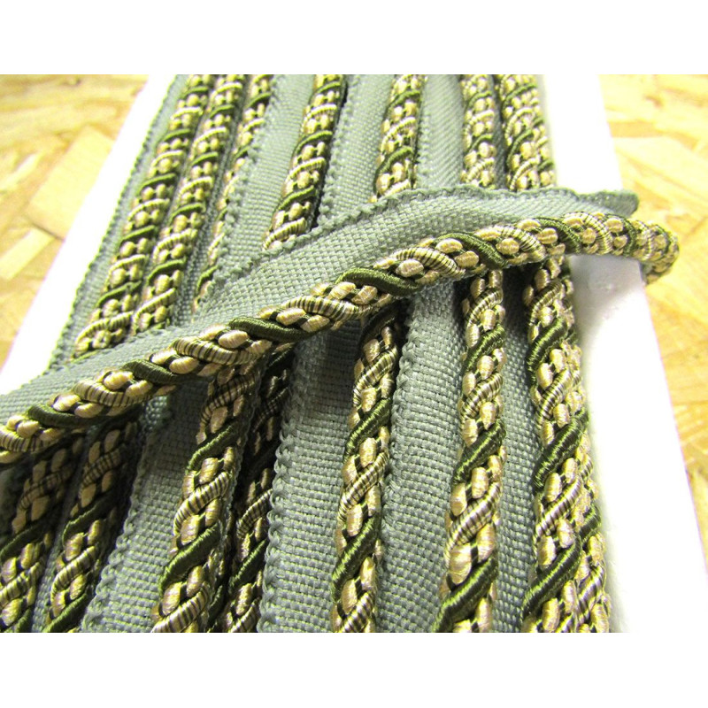 Two-tone upholstery piping cord - olive&beige