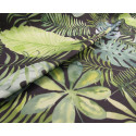 Watercolor Leaves charcoal black  - Cotton Organic Panama