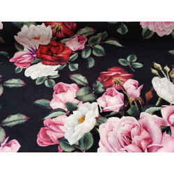 Roses on black - upholstery velvet