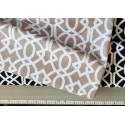 Waterproof fabric -  Imperial Trellis - taupe&white