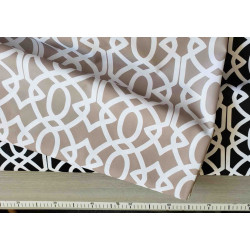Waterproof fabric -  Imperial Trellis - taupe&white