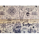 Outdoor 100% waterproof fabric - OLD MAPS - white