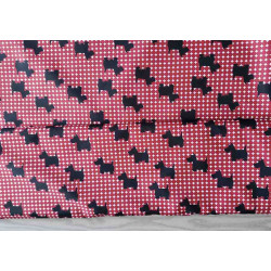 Scottie Dog Design - Teal -  Water Resistant Fabric