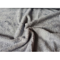 Bamboo terry towelling fabric- silver grey - remnant 35cm