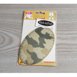 Iron-on elbow patches - camouflage green&beige