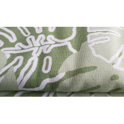 MONSTERA_STROKE_grey green - cotton panama - 2 Class print