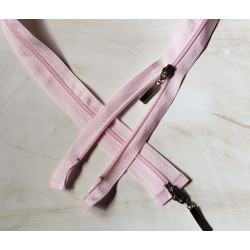 coil plastic double slider zip -light pink  - 80cm