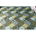 Portugal Mosaic- lime- dark grey - Water-resistant fabric