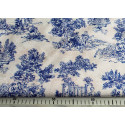 Toile de Jouy - navy on linen look - Water-resistant fabric