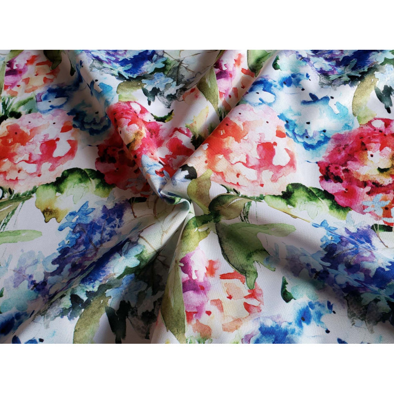 Watercolour Hydrangeas  - water-resistant fabric