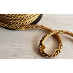 Flanged rope  piping cord 5mm-  dark anitique gold