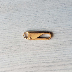 zip puller -  hook shape - gold
