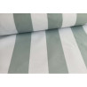 Outdoor waterresistant fabric - stripe sage&white