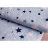 Cotton double gauze fabric - stars on blue