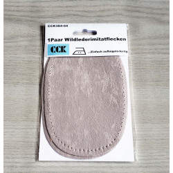 Faux suede elbow patches - light grey
