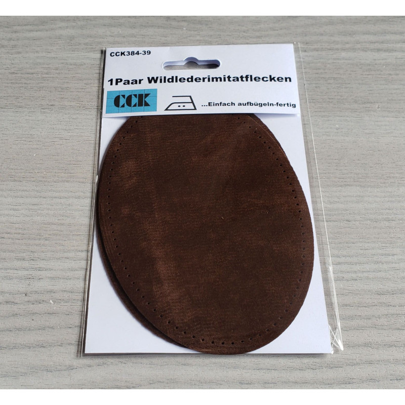 Faux suede elbow patches - dark brown