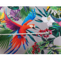 Parrots in Jungle - taupe - Water resistant fabric remnant 0.35/155cm