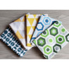Cotton fabric remnants bundle -Geometric multicolor