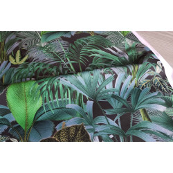 100% waterproof fabric - Palm Paradise - dark grey