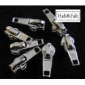 zip slider-coil size 5 - silver -auto lock 